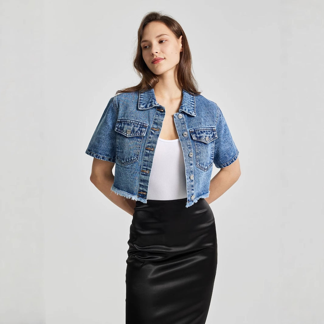 Casual Versatile Slimming Coat Denim Women's Wear Coat