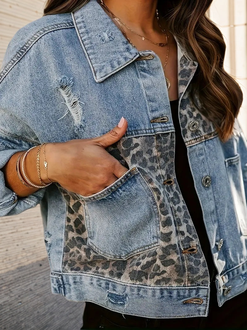 Women's Leopard Patch Short Jacket